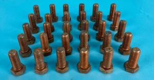 LOT OF 30 SILICON BRONZE 651 HEX HEAD BOLTS: 1 1/4”, 1/2”-13 thread |010-6951946 - Picture 1 of 4