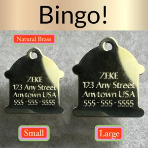 Custom Engraved Dog Tags Personalized Dog Collar Pet Tags Engraved BRASS HYDRANT - Picture 1 of 10
