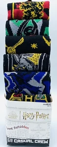 Harry Potter Mens House Themed Crew Socks 6 Pack Shoe Size 8-12 Multicolored NEW - Picture 1 of 5