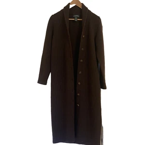 Lauren By Ralph Lauren 100% Lambswool Cardigan Duster Women Size PP Brown Rare - Picture 1 of 10