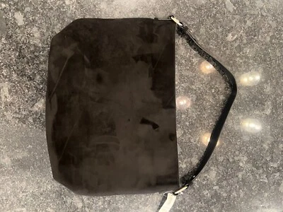 OLD NAVY Black Faux Suede Hobo Shoulder Bag Tan Lining Silver Hardware- NWT - Изображение 1 из 4