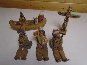 Five Native American Indian Figurines - Picture 1 of 9