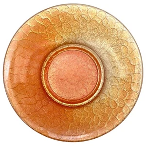 "Plato de Sherbet de Vidrio Jeannette Años 20 Dorado Iridiscente Crackle Carnaval 6"" de Colección" - Imagen 1 de 8