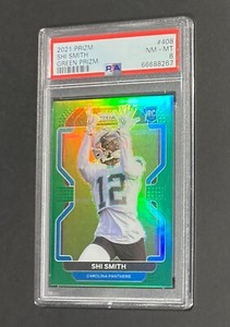 2021 PRIZM SHI SMITH ROOKIE CARD GREEN PRIZM PANTHERS #408 RC - PSA 8 POP 1 🔥