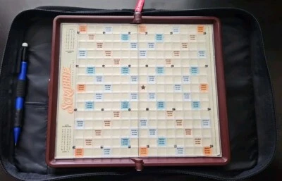 Scrabble Game Folio Edition Travel Size Zipper Case Easy Storage Snap-in Tiles - Image 1 of 3