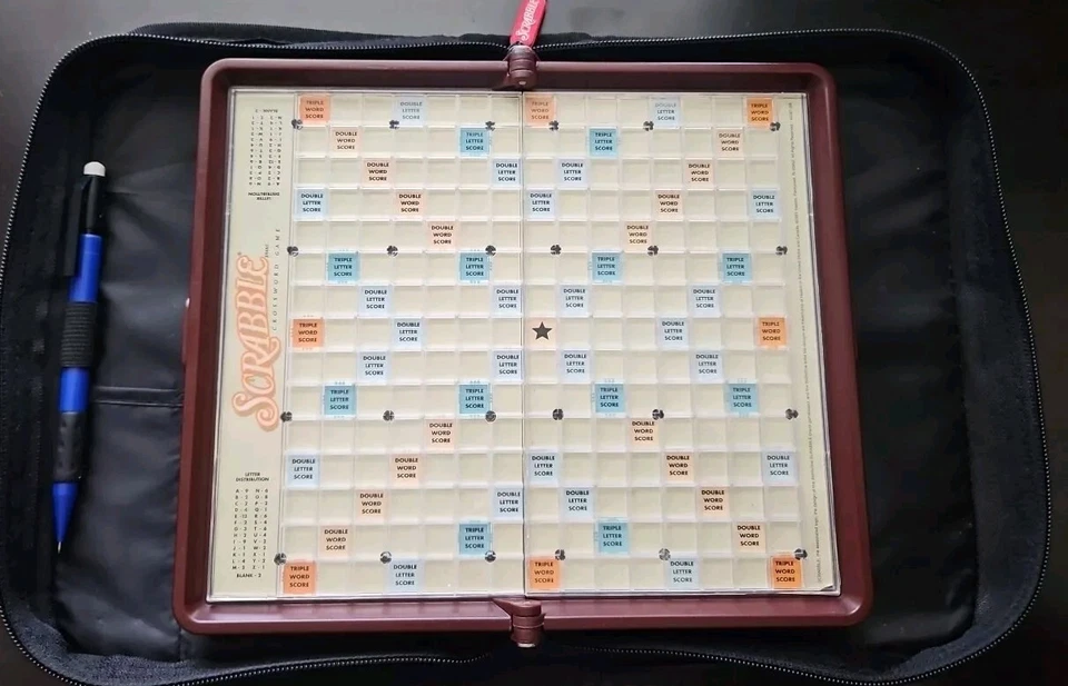 Scrabble Game Folio Edition Travel Size Zipper Case Easy Storage Snap-in Tiles - Image 1 of 3