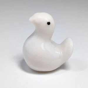 Mini estatuilla de patito blanco de cerámica vintage de 1" decoración de primavera animal de granja - Imagen 1 de 10