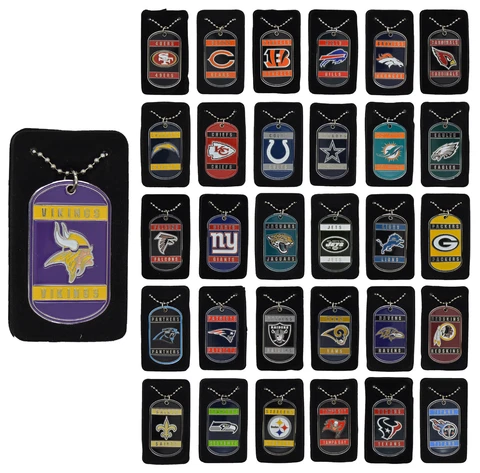 NFL Officially Licensed Neck Tag Dog Tag Necklace Cover