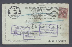 ITALIEN 1915 MILITÄR OFFIZIELLE MITTEILUNG AN ITALIENISCHEN SOLDATEN VOLLSTÄNDIGE BESCHREIBUNG SCAN #3 - Bild 1 von 3