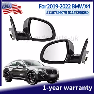 Left & Right Mirror Black For BMW X4 2019 2020-2022 with Blind Spot Heated NEW - Picture 1 of 13