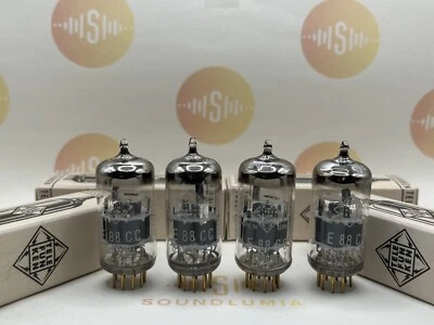 4 x Telefunken E88CC 6922 ◇ нижний O-getter - Ulm 1966 - тот же код - тест новый из старых запасов + - Изображение 1 из 4