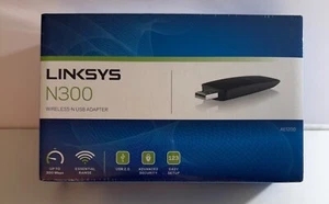 Linksys N300 Wireless-N USB Adapter 300Mbps Speed USB 2.0 Plug & Play NIB - Picture 1 of 4