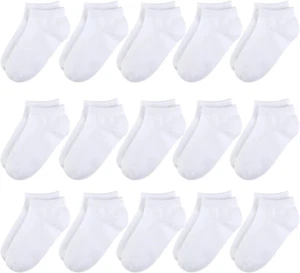 15 Pcs Kids Socks for Boys Girls Half Cushion Low Cut Athletic Ankle Socks - Picture 1 of 12