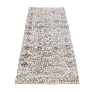 2'7""x6'1"" braune Seide mit Wolle Mamluken Design handgeknüpfter Läufer Teppich R87349 - Bild 1 von 7