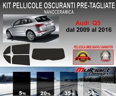 KIT PELLICOLE OSCURANTI VETRI audi Q5 dal 2009 al 2016 antigraffio - Imagen 1 de 2