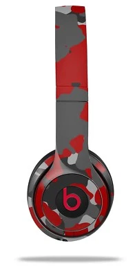 Skin Beats Solo 2 3 Red Old School Camouflage Headphones NOT INCLUDED - Image 1 of 4