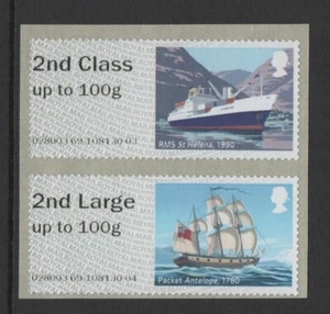 ERROR!  MAIL BY SEA   2nd CLASS/2nd CLASS LARGE PAIR  ST HELENA 1990 TOP POST GO - Picture 1 of 1