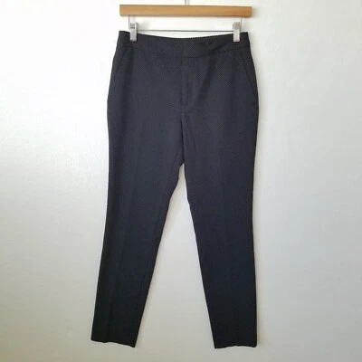 Calça Zara Feminina 2 Pernas Retas Tornozelo Carreira Desgaste Escritório Polkadot Preta - Imagem 1 de 4