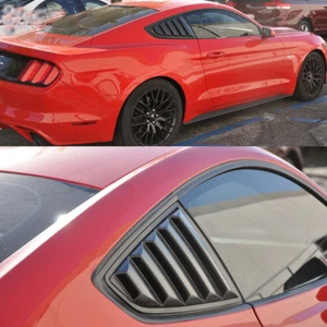 For 05-09 Ford Mustang V8 Black Side Quarter Window Louver Board ABS 5-Vent - Imagen 1 de 4
