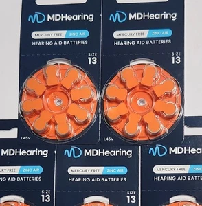 MDHearing Size 13 Hearing Aid Batteries 120 BATTERIES, exp. 2027 - Picture 1 of 2