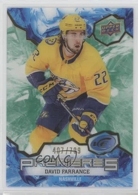 2021-22 Upper Deck Ice Ice Premieres Green /799 David Farrance #195 Rookie RC - Image 1 of 2