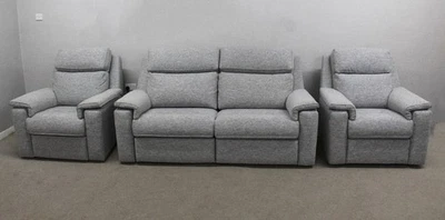 G Plan Thornbury Graphene Dusk Power 3 Seater Sofa With Power & Static Armchairs - Image 1 of 4