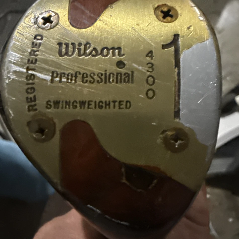 Vintage Wilson Professional 4300 #1 Driver Persimmon Brass Sole Swing Weighted - Image 1 of 4
