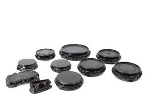 Lot VINTAGE CHINESISCHE HANDGESCHNITZTE DUNKELBRAUNE PALISANDERSCHALE TOPFSTÄNDER BASIS - Bild 1 von 3