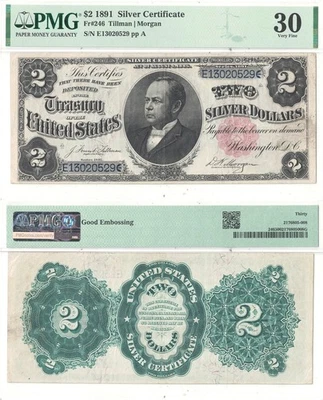1891 $2 Silver Certificate Fr-246 PMG VF-30 - Image 1 of 3