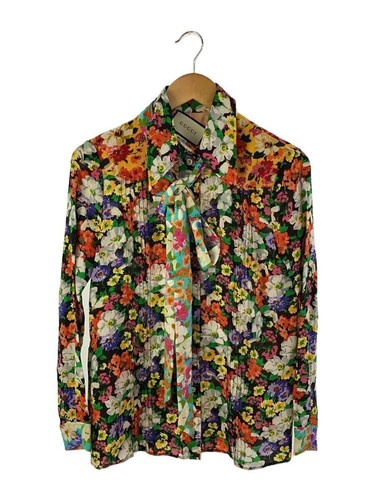 Camicia GUCCI 18SS cravatta fiocco camicia manica lunga marca 498638 etichetta sfilacciata