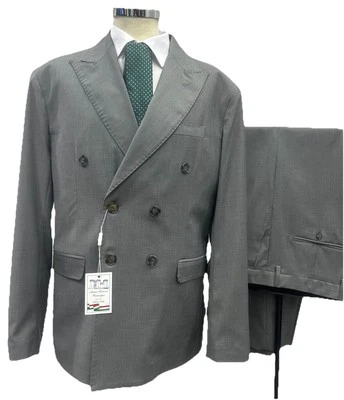 Double Breasted Cool Wool Unlined Angelico Gray Drop 7 48 50 52 54 - Image 1 of 4