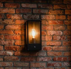 Era Outdoor Wall Light Black Glass IP44 - Picture 1 of 4