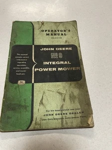 John Deere Operators Manual No. 9 Sickle Bar Mower Integral Power Mower Used - Picture 1 of 5
