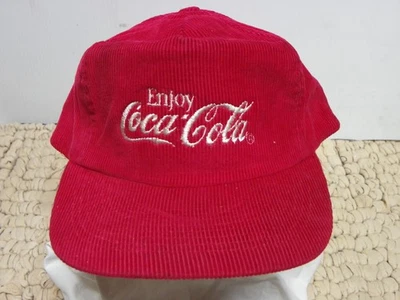 Gorra de bola ajustable vintage Enjoy Coca Cola roja pana nuevo stock antiguo Foto 1 de 3