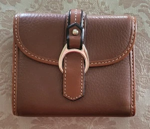 Vintage Dooney & Bourke Brown Pebbled Leather Trifold Wallet/Coin Purse•Exc Cond - Picture 1 of 5