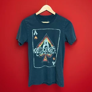 Camisa Aerosmith Adulto Pequeña Negra As de Picas Tarjeta Gráfica Banda de Rock Unisex - Imagen 1 de 8