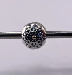 Pandora 925 Silver 14k Gold 791232 Winter Wonderland Charm - Picture 1 of 4