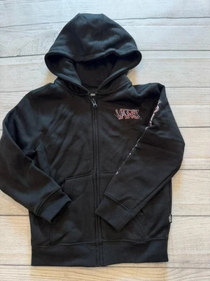 Moletom com capuz Vans meninos jovens crianças 5T novo logotipo rabisco preto zíper completo - Imagem 1 de 4