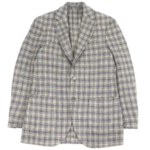 LARDINI tailored jacket Single unconstructed jacket Beige navy wool mens 44 - Picture 1 of 9