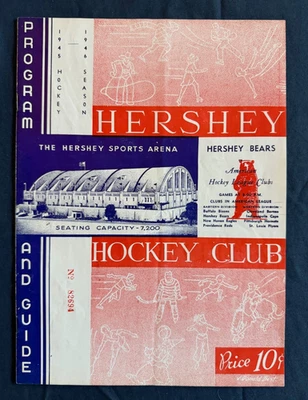 1945-1946 Hershey Bears vs Pittsburgh Hornets AHL Hockey Program - Image 1 of 4