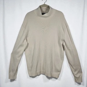 Maglione Banana Republic Supima cotone uomo grande beige finto collo maglia stretta - Foto 1 di 9