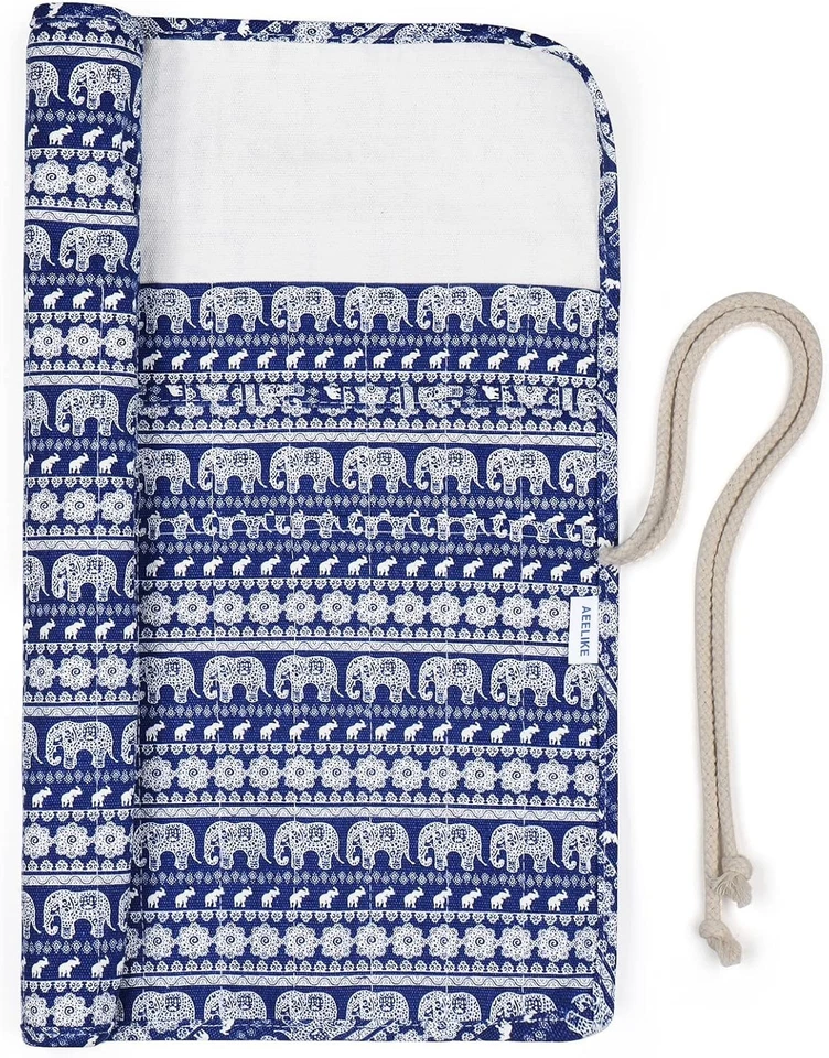 Aeelike Blau Elefant Stricknadel Rollentasche, 45,5 x 36 cm Extra Lang Strick... - Bild 1 von 1