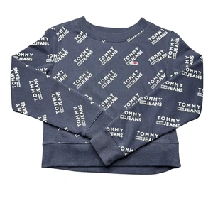 Tommy Hilfiger Tommy Jeans Cropped Athleisure Sweatshirt Women’s XS Navy Blue - Picture 1 of 8