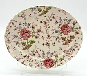 ROSE CHINTZ JOHNSON BROS. Oval Platter 11 3/4" x 9 3/4" Beautiful Serving Piece - Picture 1 of 5