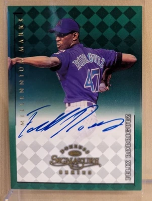 1998 Donruss Signature MILLENNIUM MARKS Felix Rodriguez RARE ON CARD AUTOGRAPH - Image 1 of 2