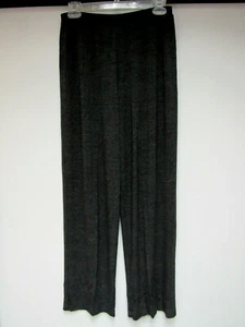 VTG BOSTON PROPER Knit Stretch Pants Flat Front Elastic Waist Black Gray M EUC - Picture 1 of 5