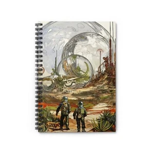Futuristic Space Adventure Spiral Notebook, Sci-Fi Journal, Astronaut [...] - Picture 1 of 6