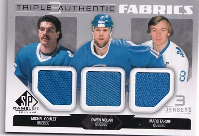 2014-15 SP Game Used Authentic Fabrics Triples #AF3QN Goulet/Nolan/Tardif - Image 1 of 2