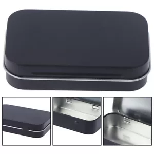 Storage Box Small Jewelry Candy Coin Key Organizer Tin Flip Black Gifts Seale^qk - Bild 1 von 10