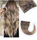 VINBAO Clip in Hair Extensions Human Remy Hair 20 Inch 6pcs 120g